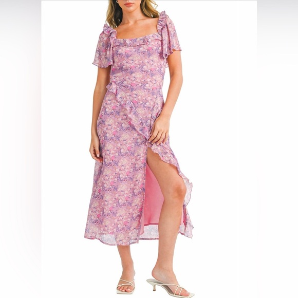 Lush Dresses & Skirts - NWT Lush Brand Orchid Pink Floral Long Dress Women’s Size Small